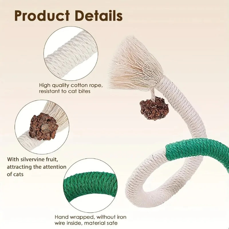 Cat Bite Rope Mute Self-hi Bite-resistant Grinding Stick Kitten Toy New Cat Stick Gutta Percha Toy Catnip Pet Toys Pet Products