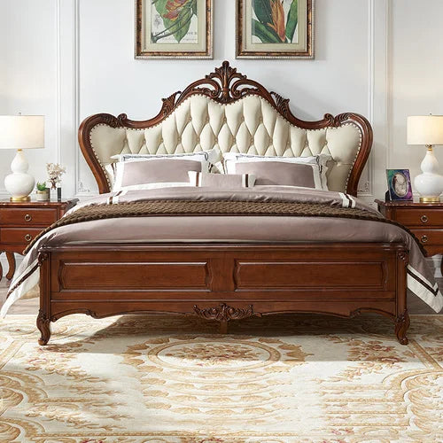 King Size Bedroom Bed European Aesthetic Storage Double Bed Modern Wood Camas De Matrimonio Dormitorio Luxury Furniture