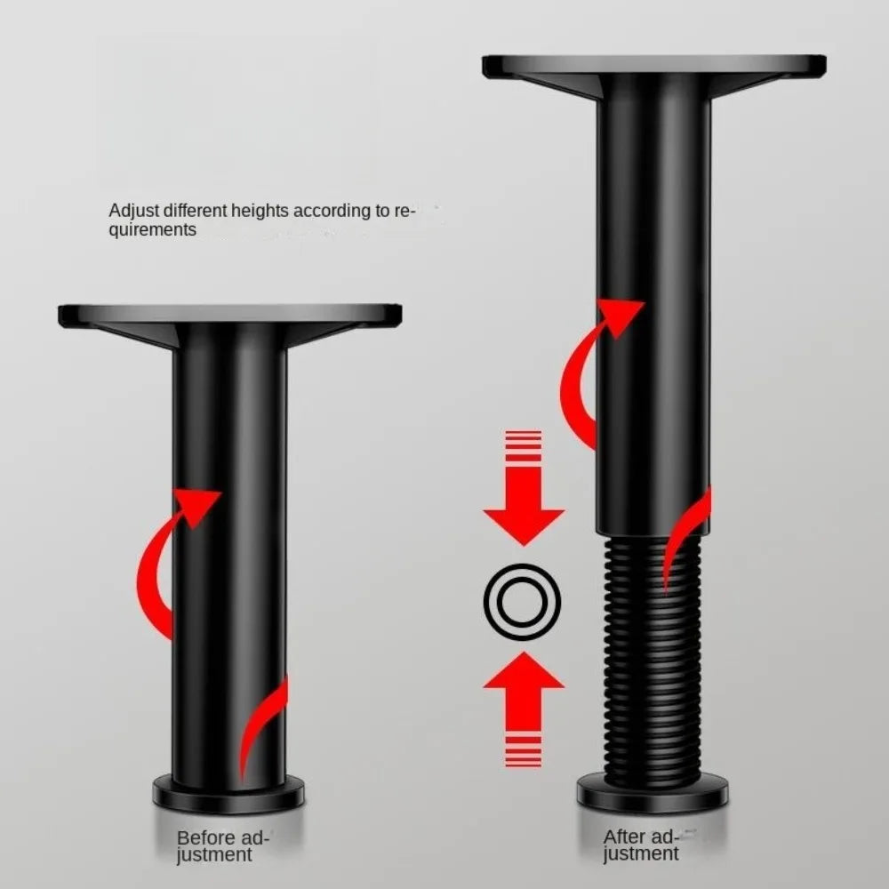 4 PCS Adjustable Height Bed Frame Center Support Legs Height from 5.9" to 9.84" with Wider Base Metal Feet Replacement