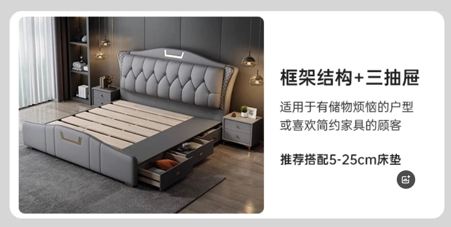 Nightstands Twin Bed Nordic Multifonction Luxury Lounge Beds Frame Sleeping Muebles Para Dormitorio Home Furniture Decoraction