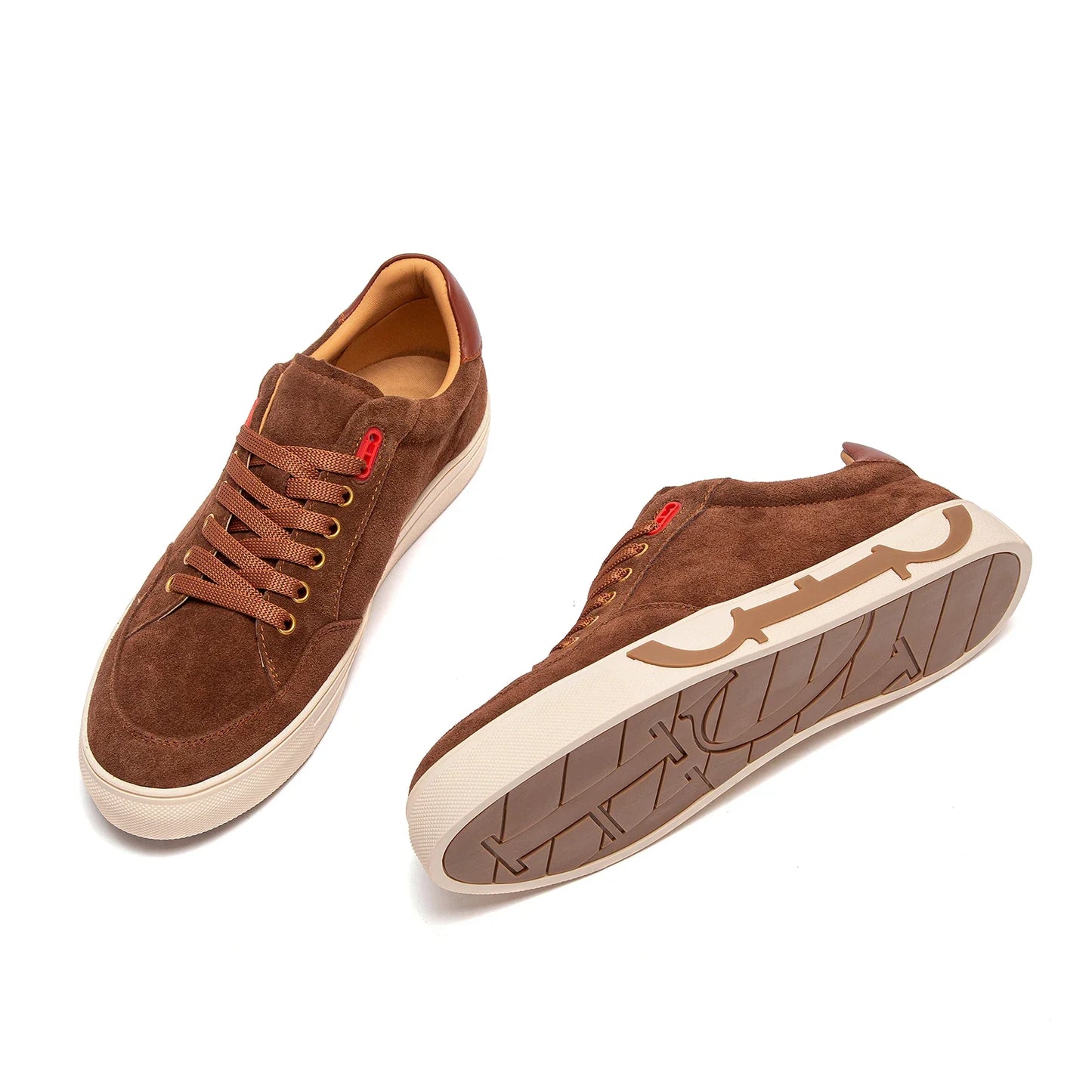 Men's shoes Black high-grade leather casual shoes flat bottom breathable comfortable board shoes coffee color 2025 new