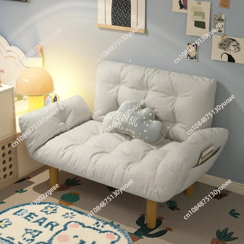 Frosted Fabric Double Sofa Living Room Small Unit Cream Wind Triple Fabric Sofa