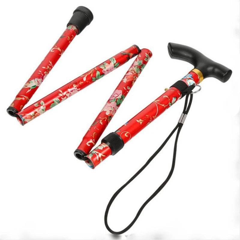Outdoor Trekking Poles Portable Foldable Five Section Walking Pole Multi Function Telescopic Walking Stick Hiking Accessories