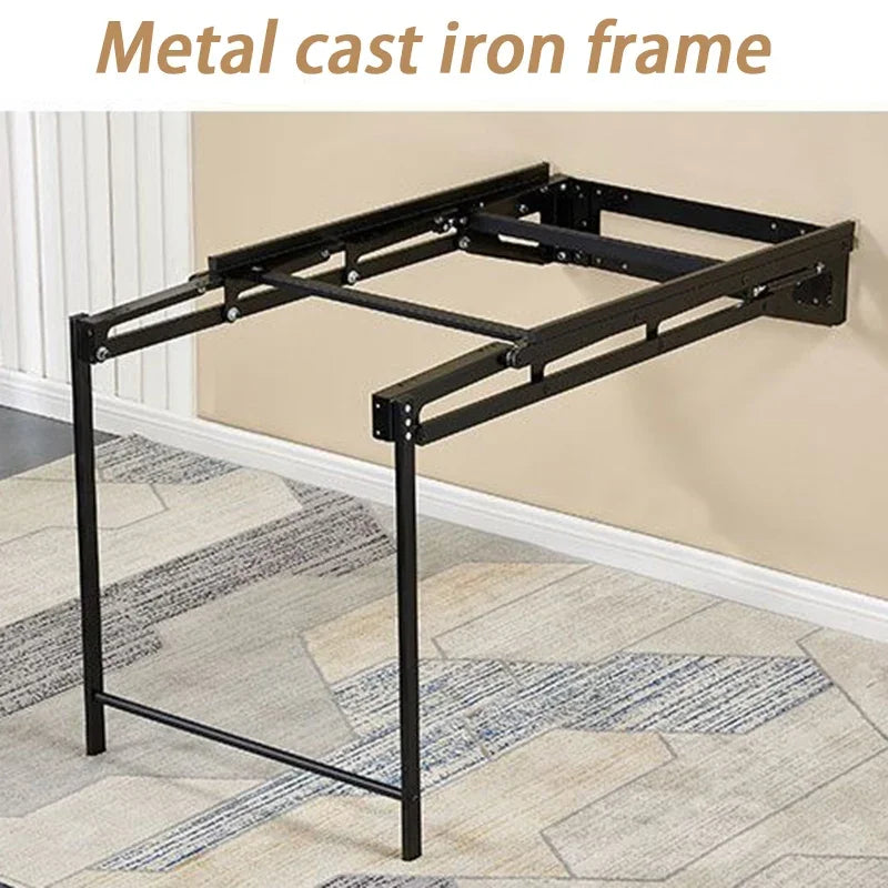 Portable Folding Dining Tables Metal Wall Storage Shelf Multifunctional Restaurants Tables Extendable Dining Room Furniture