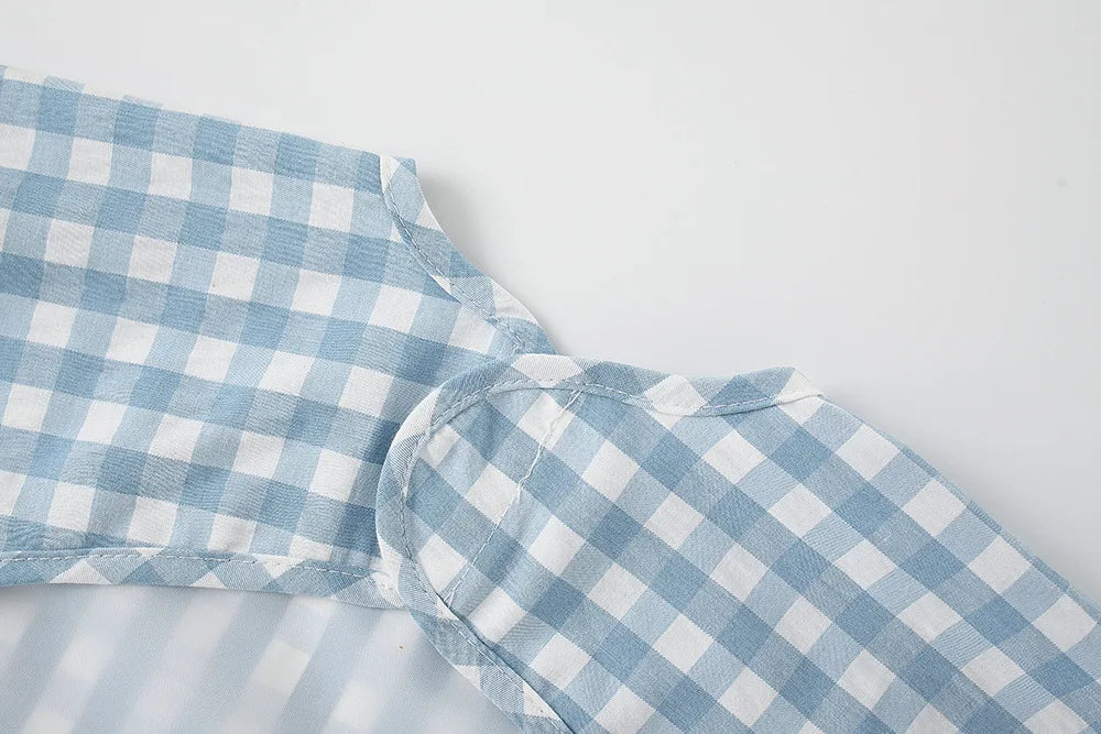 Summer baby Food Overalls Waterproof clothes bibs for boys girls Children's clothing No-Wash Apron  cotton plaid sleeveless bibs