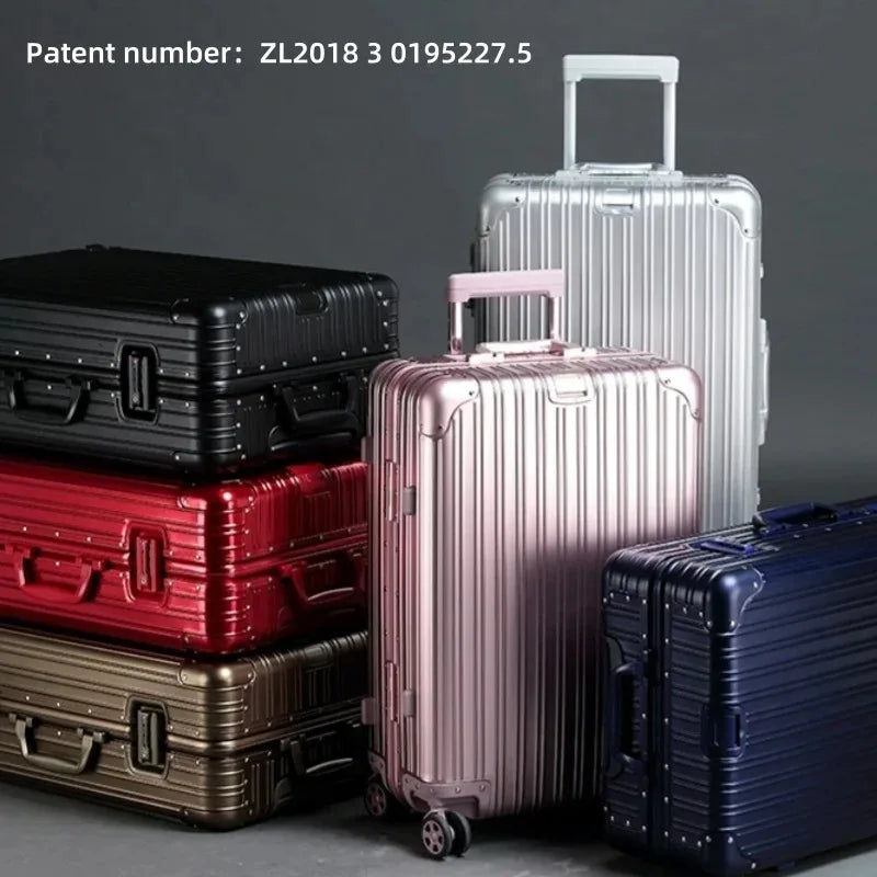 All Aluminum-magnesium Alloy Suitcase High Quality Rolling Luggage 20/24/26/29'' Trolley Luggage Travel Carry-On Cabin Suitcase
