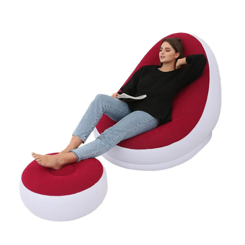 Home Light Luxury Lazy Sofa Comfortable Inflatable Single Flocking Lazy Sofa Set Portable Foldable Recliner Outdoor Sofa Air Bed