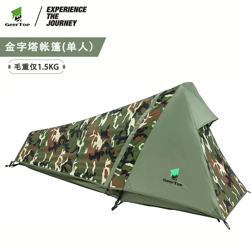 Ultralight One Person Tent Two Layers Outdoor Camping Survival Single Tent