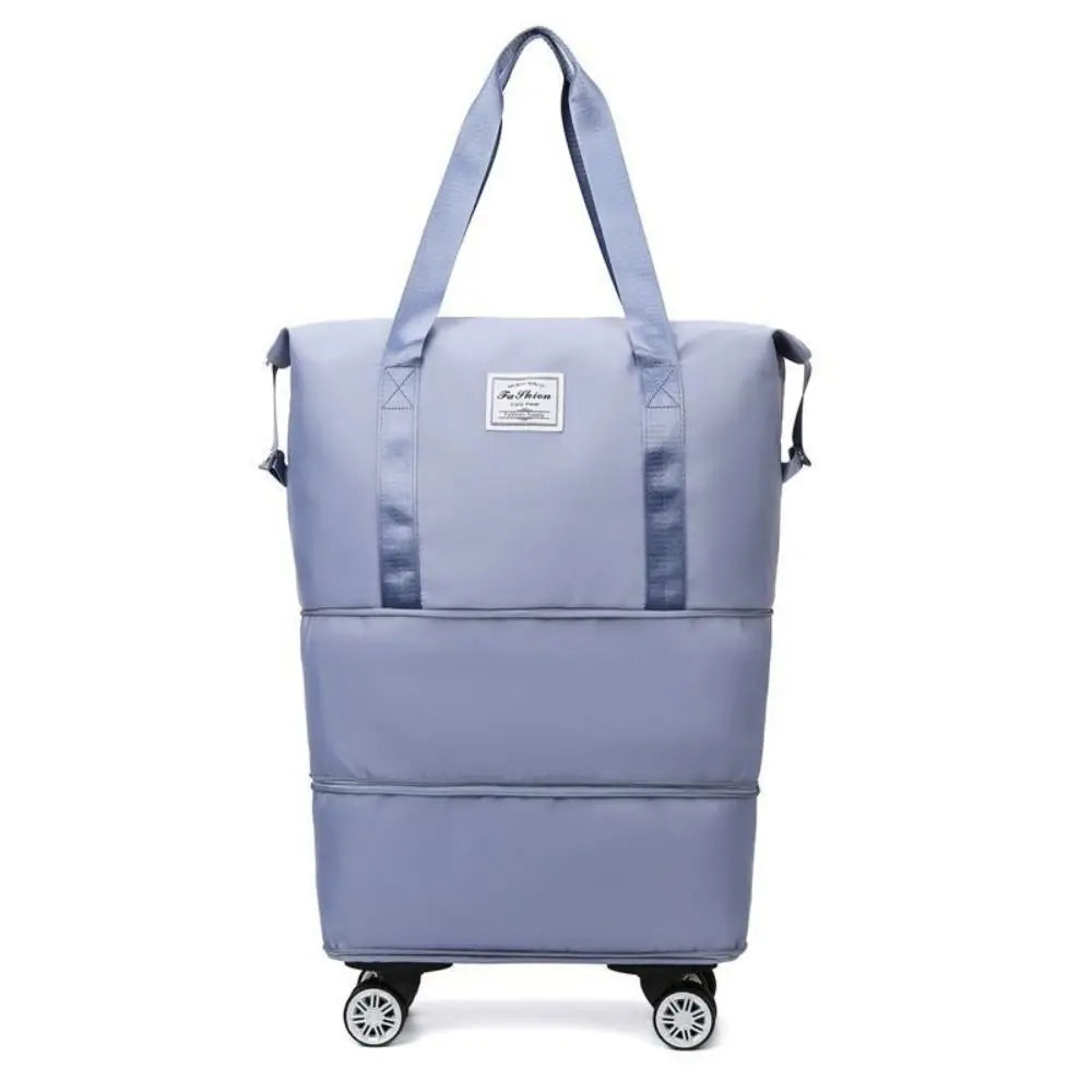Travel Trolley Luggage Storage Bag With Wheels Waterproof Pulley Portable Collapsible Expandable Fashion Large Capacity Clothes