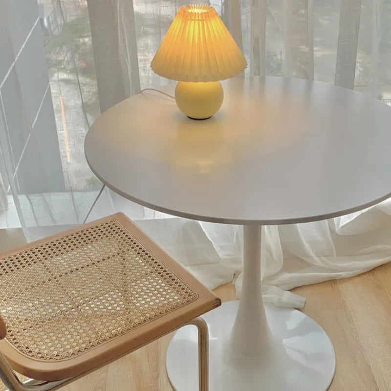 White Tulip Dining Table Balcony Rental Household Small Round Table Tea Table Bedroom Bedside Modern