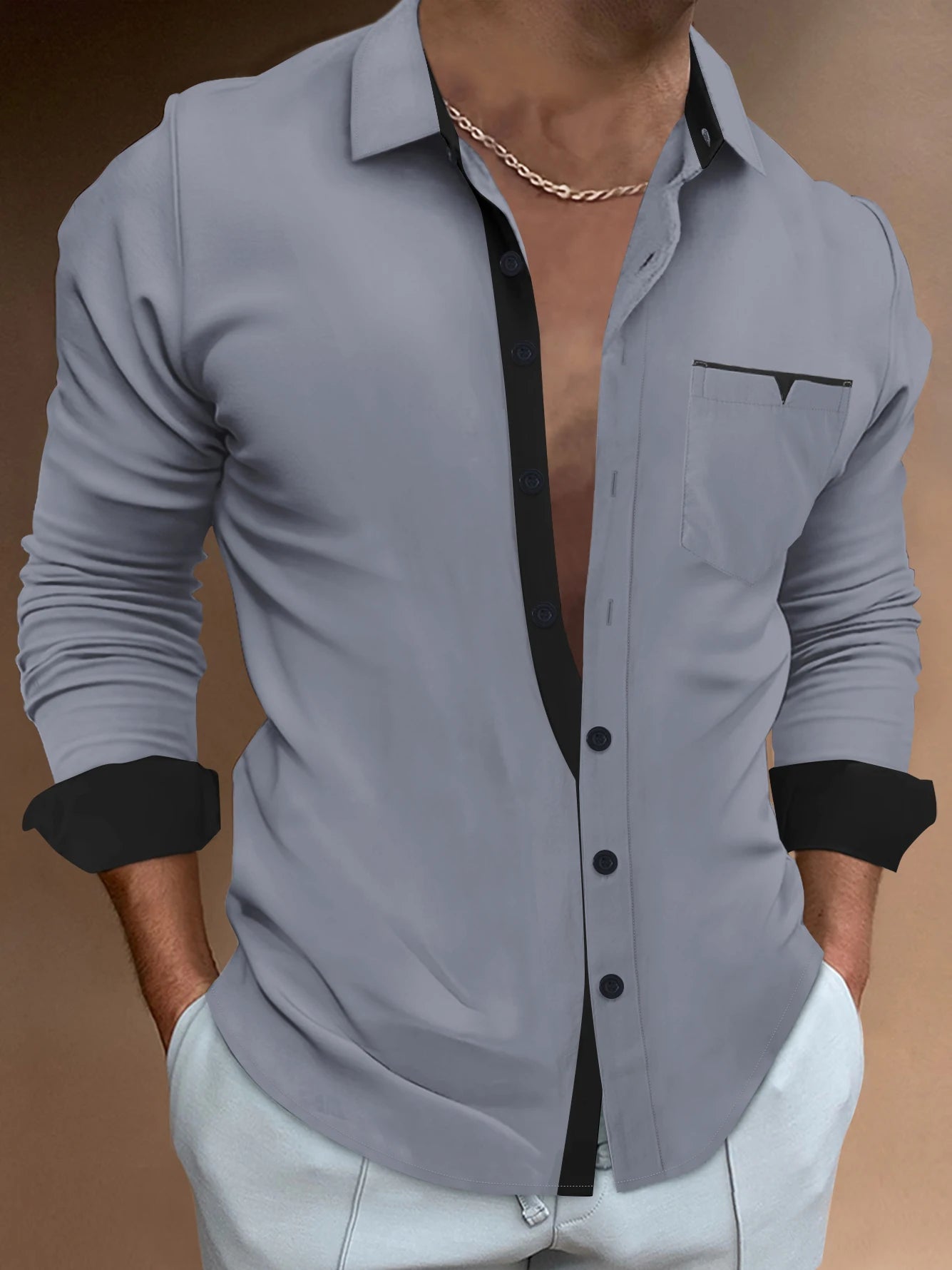 Male Clothing Spring Autumn High Quality Long Sleeve Shirts/Men's Slim Fit lapel Leisure Shirts/Fashion Party Tops
