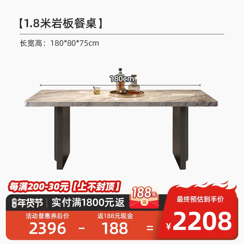 Living Rectangle Dining Table Balcony Italy Luxury Waterproof Dining Table Living Room Minimalist Muebles De Cocina Furnitures