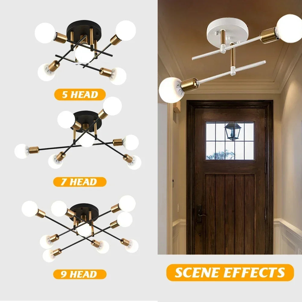 LED Lighting Modern Creative Warm Romantic Minimalist Golden Bedroom Personality Living Room Dining Room Ceiling Lamp