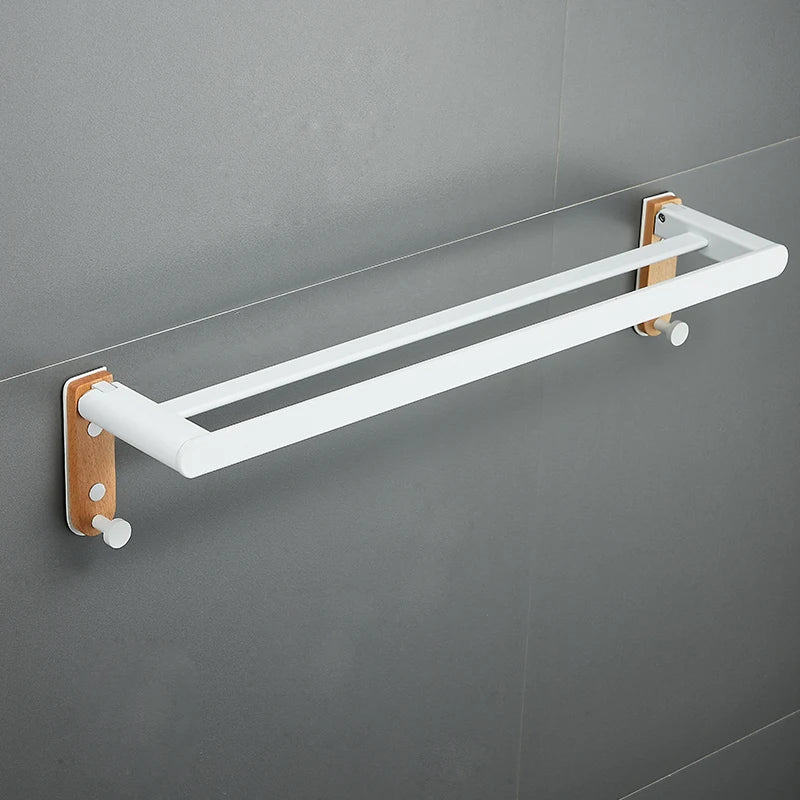 Bathroom storage rack towel rack White space aluminum bathroom storage rack folding towel rod bathroom accessories