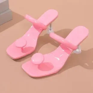 Women Slippers Outdoor Luxury Party Shoes Women 2025 New Summer High Heels Sandals Designer Slippers High Heels Slides Women