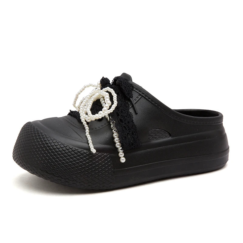 Women's Closed-Toe Slippers Outdoor Breathable Non-Slip Casual  Summer New Lightweight Breathable Comfortable Lazy Slip-On