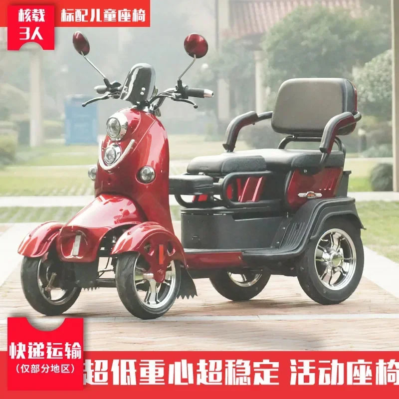 XK Three-Seat 72V Electric Quadricycle Household 4-Wheel Lithium Battery Four-Wheel Scooter