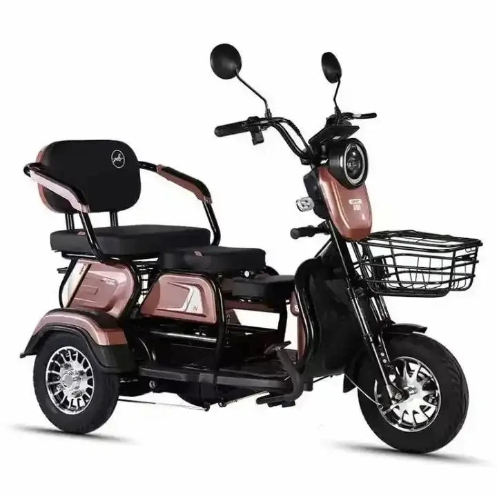 2023 New Model 3-Wheel Electric Scooter 500W Mini Electric Motorcycle Leisure Steel Frame Electric Tricycles Elderly 60V Folded