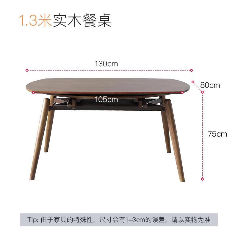 Household Living Dining Table Luxury Extendable Heat Resistance Dining Table 8 Seater Retro Style Mesa Plegable Home Decoration