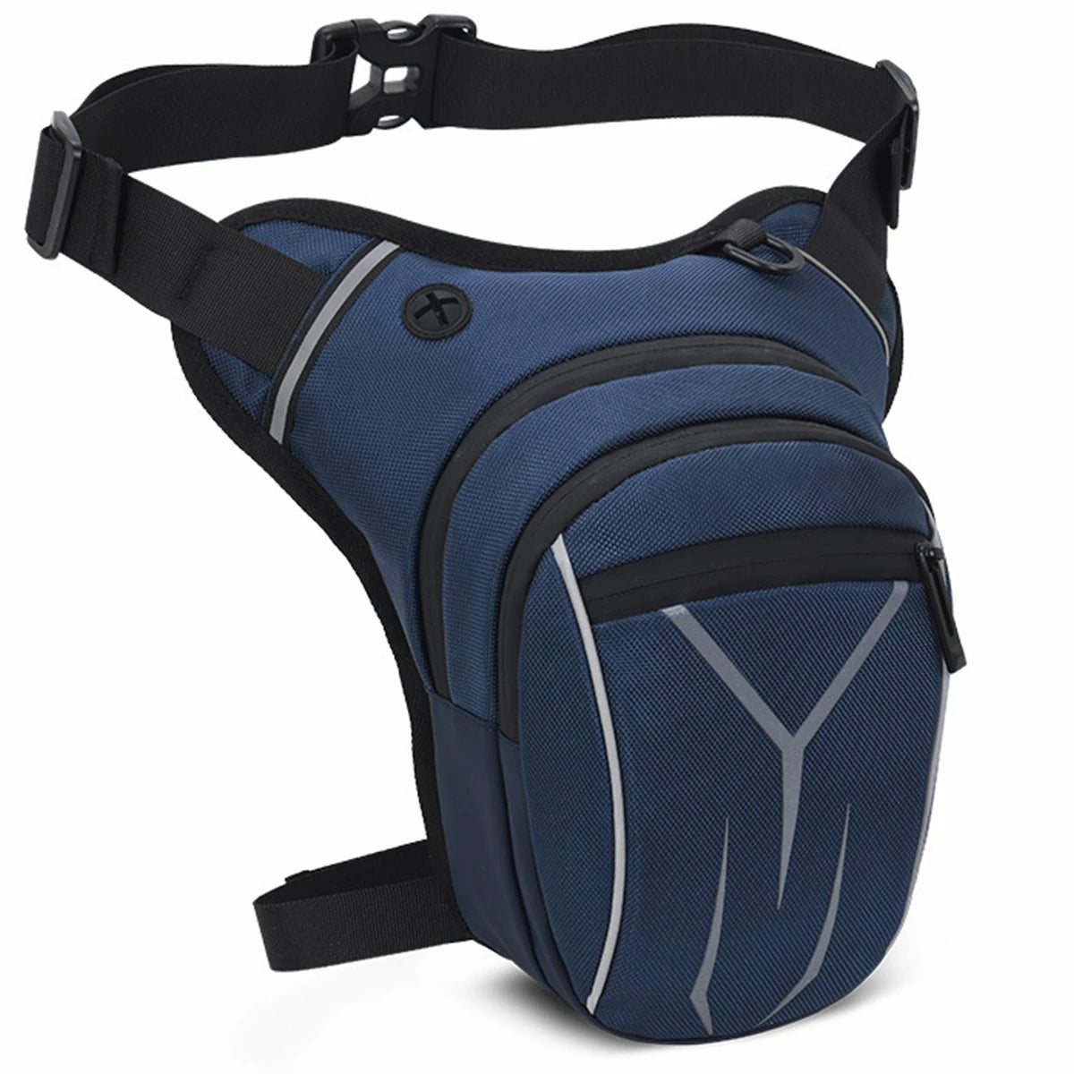 Men Motorcycle Leg Side Bag Multipocket Riding Belt Fanny Pack with Reflective Stripe Motorcycle Hip Waist Bag Casual Sports Bag
