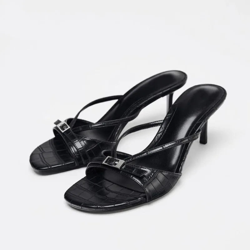 Women's High Heels Slippers Designer Heeled Shoes 2025 Summer Fashion Sandals Pumps Shallow Sexy Slides Stilettos Mujer Zapatos