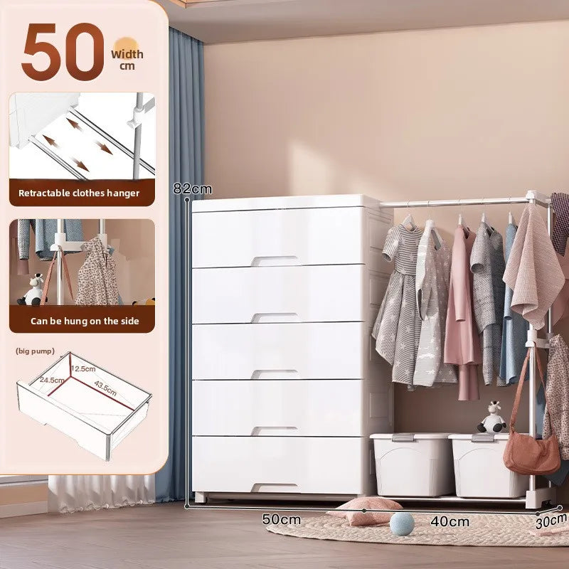 Baby wardrobe clothes rack household plastic storage cabinet drawer storage simple wardrobe