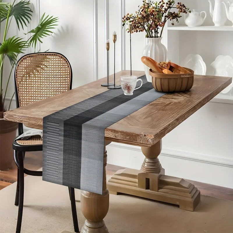 7pcs/set PVC Table Runner Placemats Set Non-Slip Heat-Resistant Western Dining Mats for Home Kitchen Holiday Table Decor