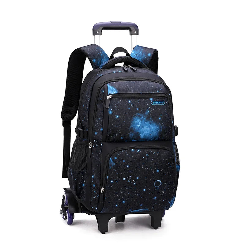 Carry On Kids' Luggage Primary Junior High School Bag Rolling Backpack for Boys Wheeled Bag with Lunch Box Trolley School Bags