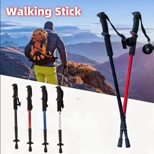 Trekking Poles Shock Absorption Foldable Ultralight Hiking Pole Suitable For Outdoor Camping Mountaineering Backpacking Trip