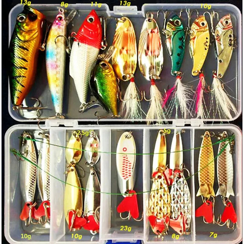 Fishing Lures Set Hard Artificial Wobblers Metal Jig Spoons Soft Lure Fishing Silicone Bait Fishing Tackle Accessories Pesca