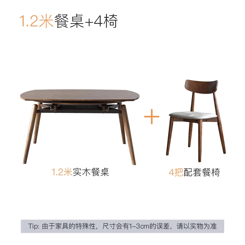 Household Living Dining Table Luxury Extendable Heat Resistance Dining Table 8 Seater Retro Style Mesa Plegable Home Decoration