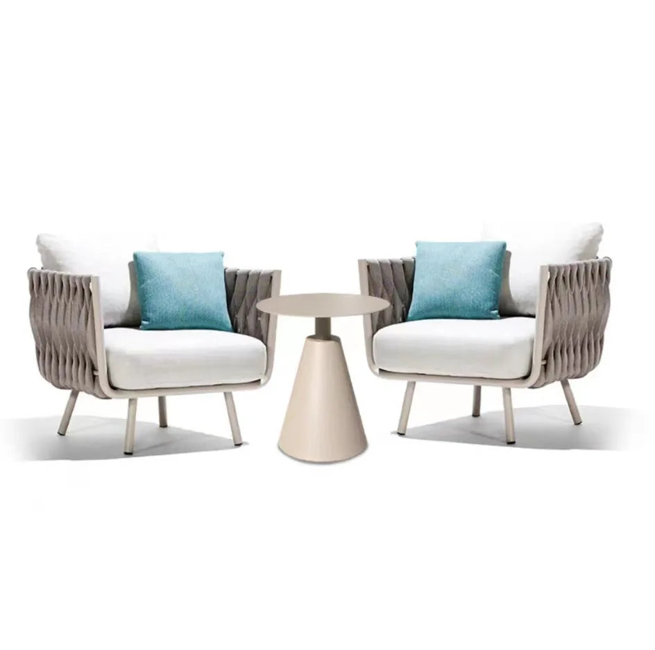 Lving Room Modern Sofa Set Furniture All Weather Outdoor Lazy Fabric Sofa Rattan Garden Sofas for Patio