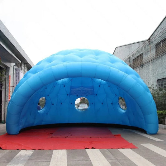 7X4.5 Meters Blue Inflatable Igloo Dome Tent / Half Dome Tent Luxury Inflatable Golf Dome for Trade Show Events Exhibition