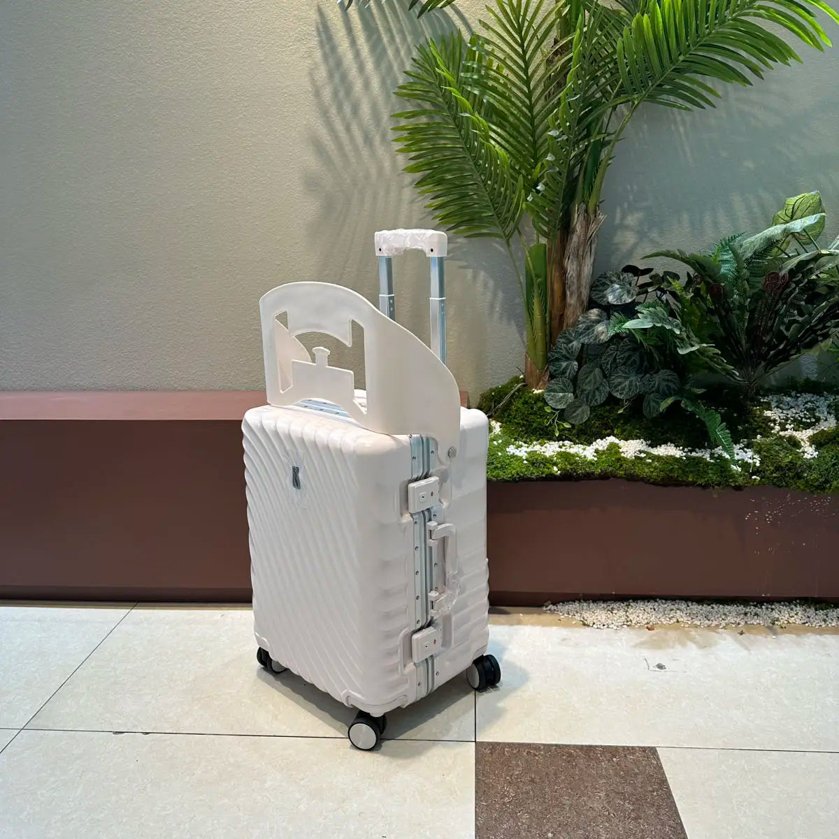 Luggage Kids Ride On Travel Suitcase Baby Stroller Wheeled Trolley Carry On Luggage Wheels Unisex Minimalist White Black Design