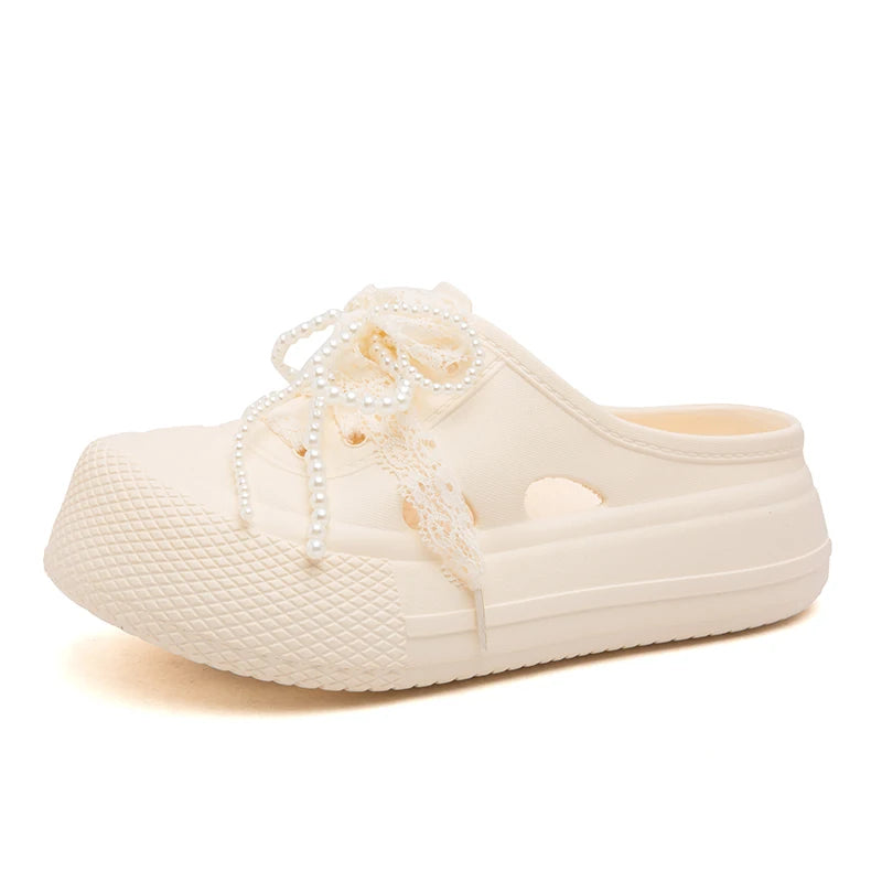 Women's Closed-Toe Slippers Outdoor Breathable Non-Slip Casual  Summer New Lightweight Breathable Comfortable Lazy Slip-On