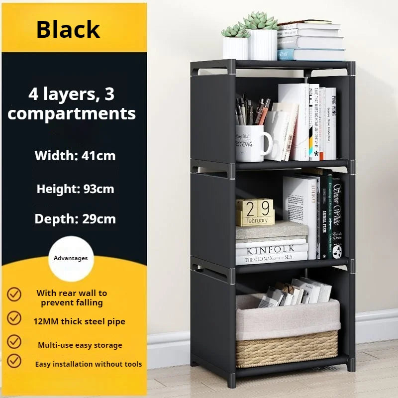 Simple Bookshelf Multi-Layer Book Closet Easy Assembly Bookcase Square Storage Shelf Living Room And Study Bedroom Storage Shelf