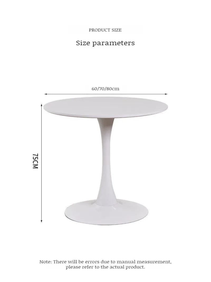 White Tulip Dining Table Balcony Rental Household Small Round Table Tea Table Bedroom Bedside Modern