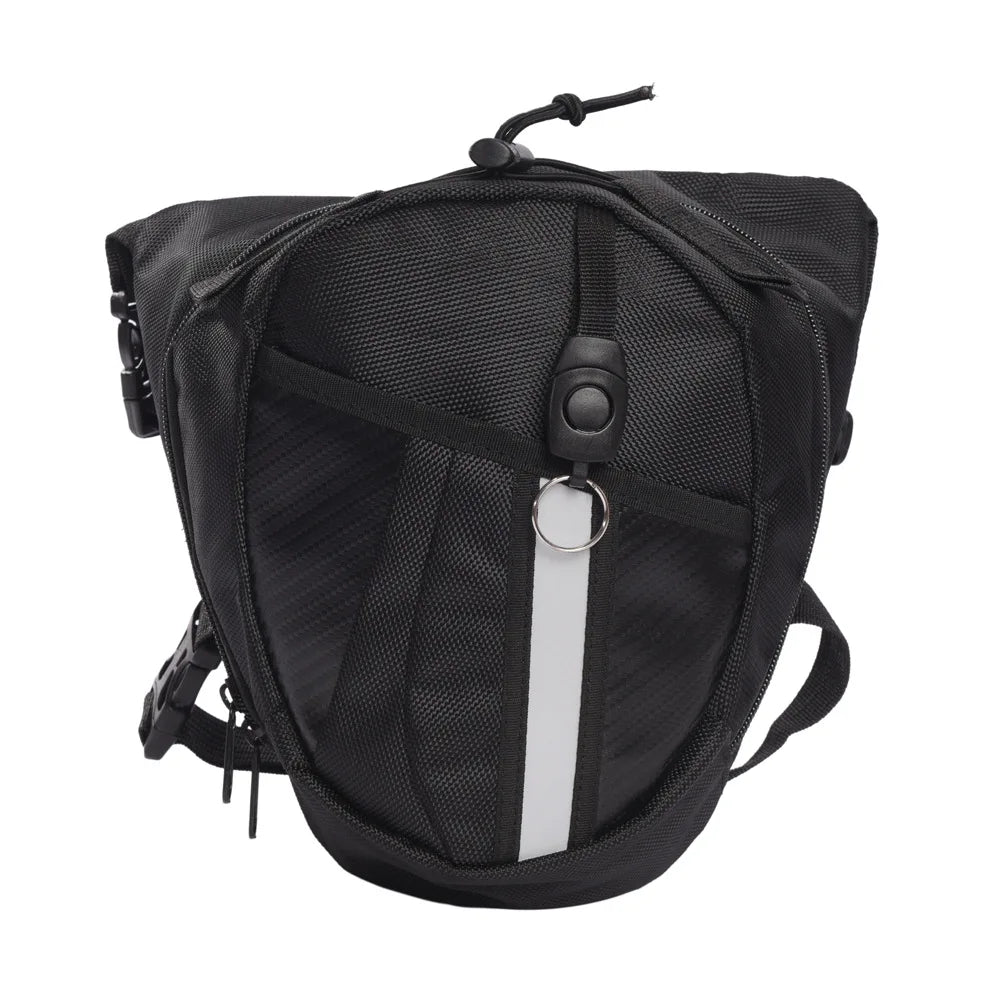 Men Motorcycle Leg Side Bag Multipocket Riding Belt Fanny Pack with Reflective Stripe Motorcycle Hip Waist Bag Casual Sports Bag