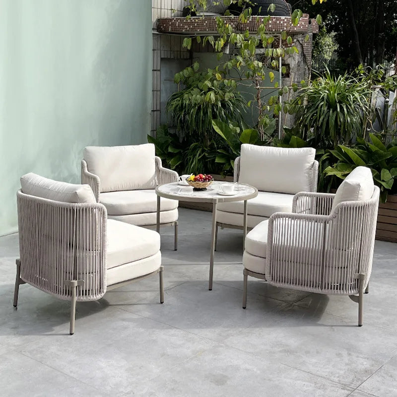Garden Outdoor Furniture Garden Sofa Stainless Steel Frame Rattan Sofa Set