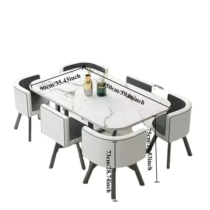 Dining Table, Rectangular for Dining Room/living Room, Kitchen Table Set with Metal Legs Customizable