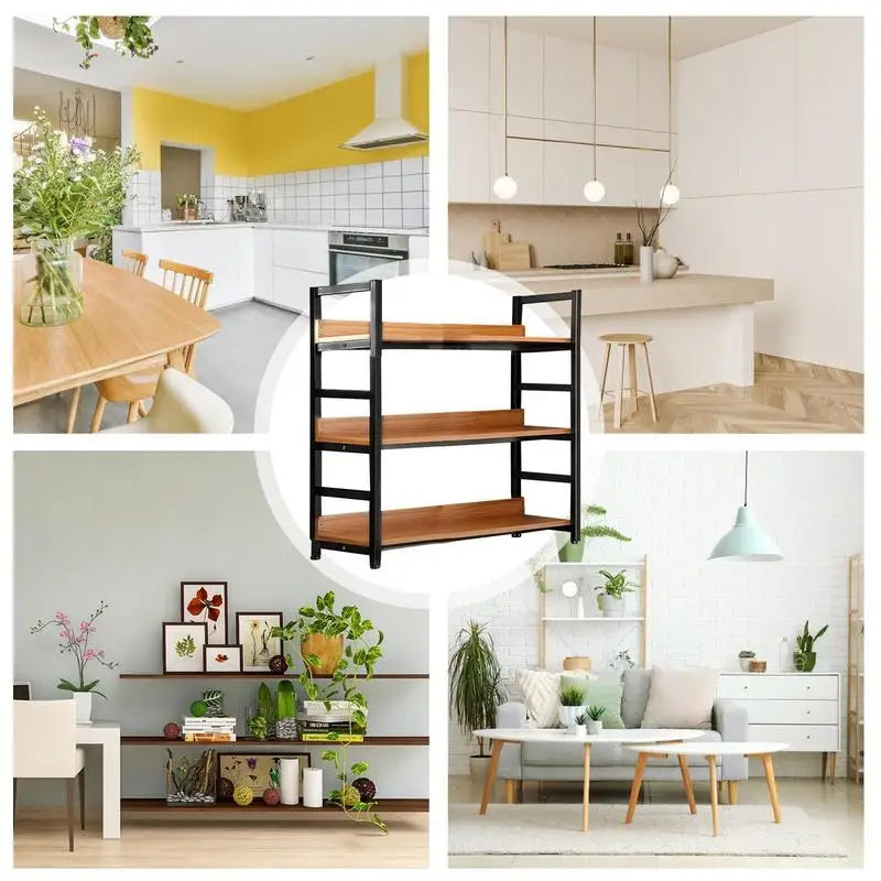 Bookcase Simple Flooring Steel Wood Multi-Layer Living Room Simple Storage Rack Home Bedroom Storage Bookcase Shelves Rack