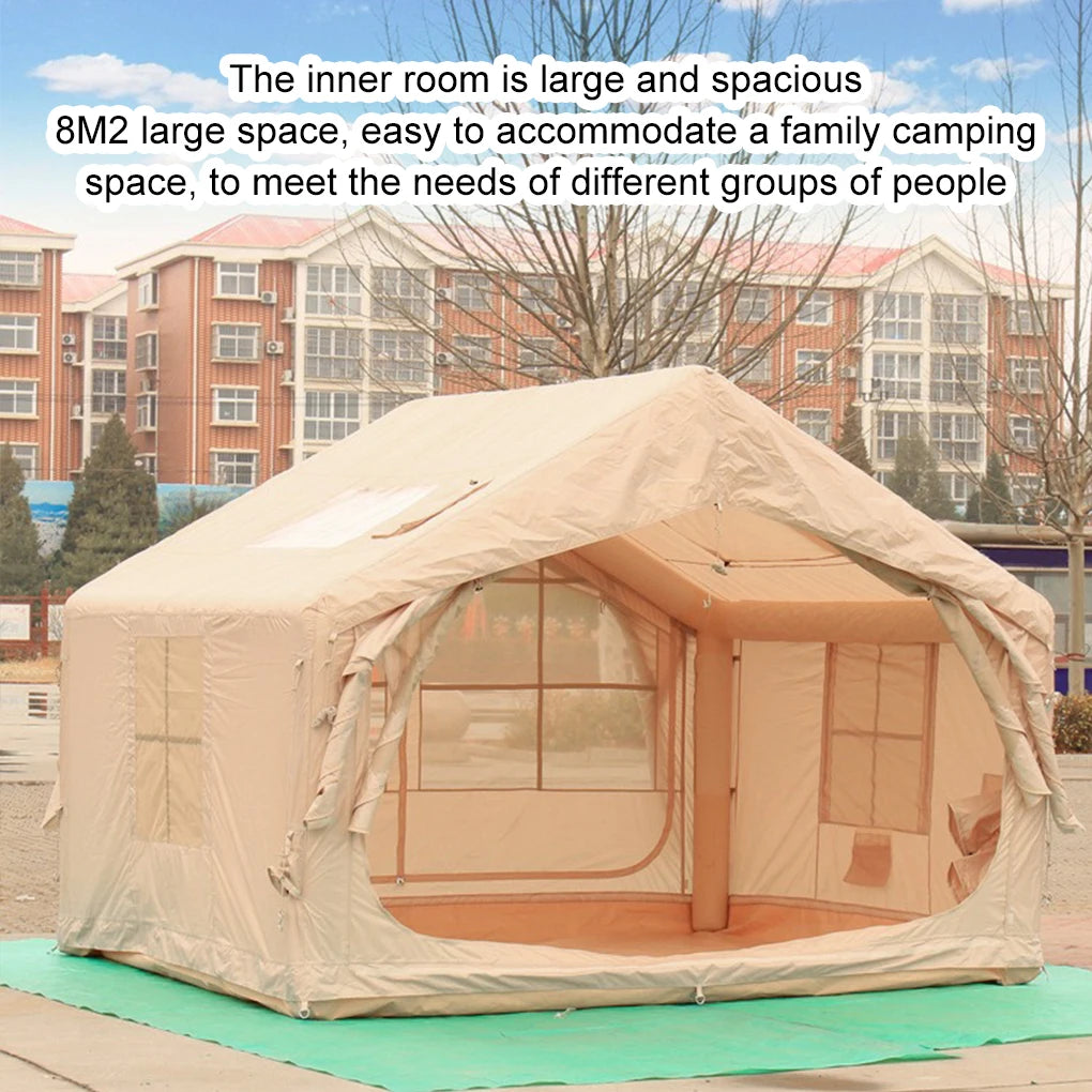 Large Outdoor Camping Inflatable Tent Thickened Ultra-Quick Setup Blow Up 4 Season Garden Patio Beach Fishing Inflatable Tent