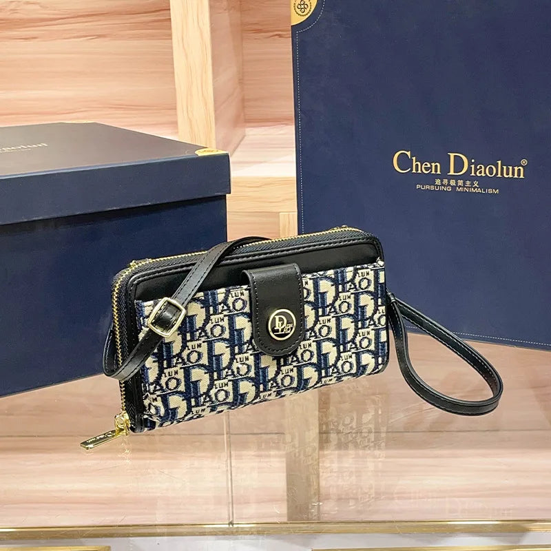 2025 New Women's Bag Embroidered Fashionable and Versatile Trendy Small Square Bag Wallet Crossbody Bag