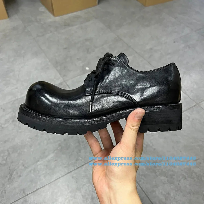 Men's shoes Stylish Black Shoes lace-up Slip On Casual Wear-Resistant Trendy Luxury Handmade Shoe Men's Shoes