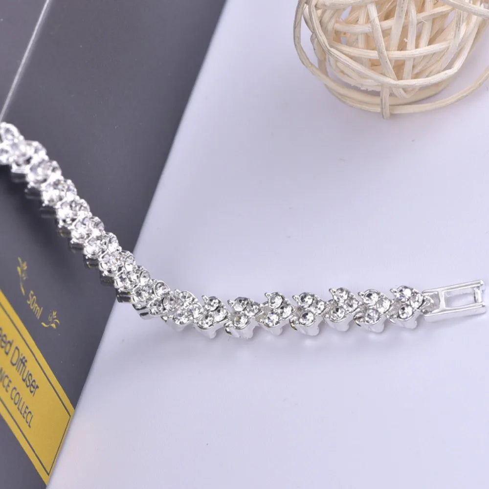 Women's Crystal Bracelet Gold Silver Rose Gold Color Bracelet Weight Bracelet Jewelry Браслеты На Руку Женские Pulseras Mujer 팔찌