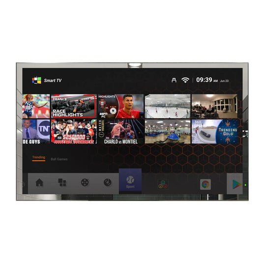 Souria 43 inches 4K Smart Mirror Android System Waterproof TV Bathroom SPA Large Screen ATSC DVB Hotel Indoor Swimming Pool