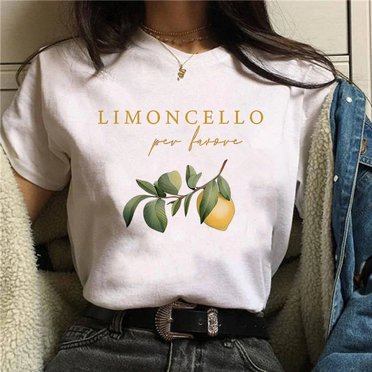 Women's T-Shirt Clothing Women's Top Fashion Design Lemon Print Short Sleeve Print Clothing Aesthetic Clothes