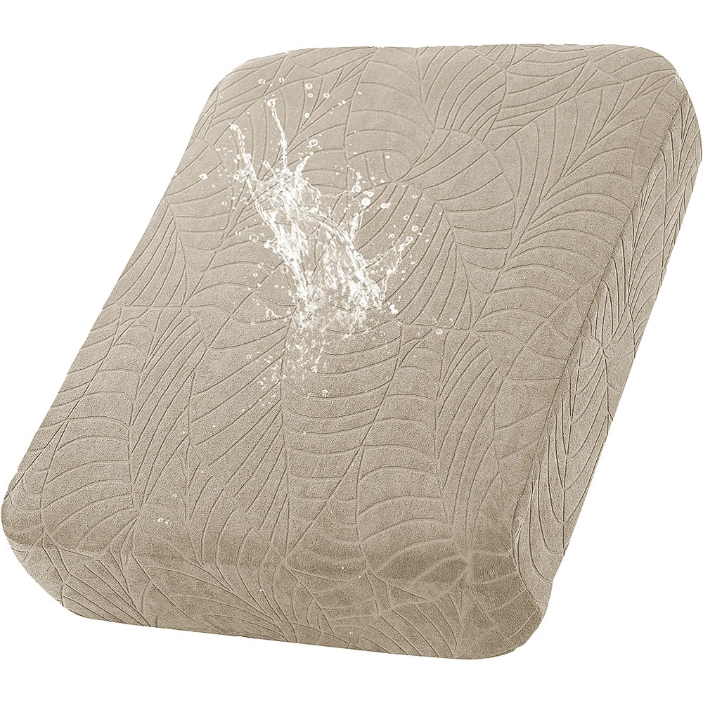 Leaf Pattern Jacquard Sofa Cushion Cover Elastic Patio Sofa Covers Outdoor Non-Slip Individual Sofa Protector Garden