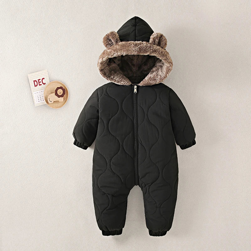 New born Baby Girl clothes autumn Winter Snowsuit Plus Velvet Thick Baby Boy Jumpsuit 0-3 Years Romper boy Overalls Toddler Coat
