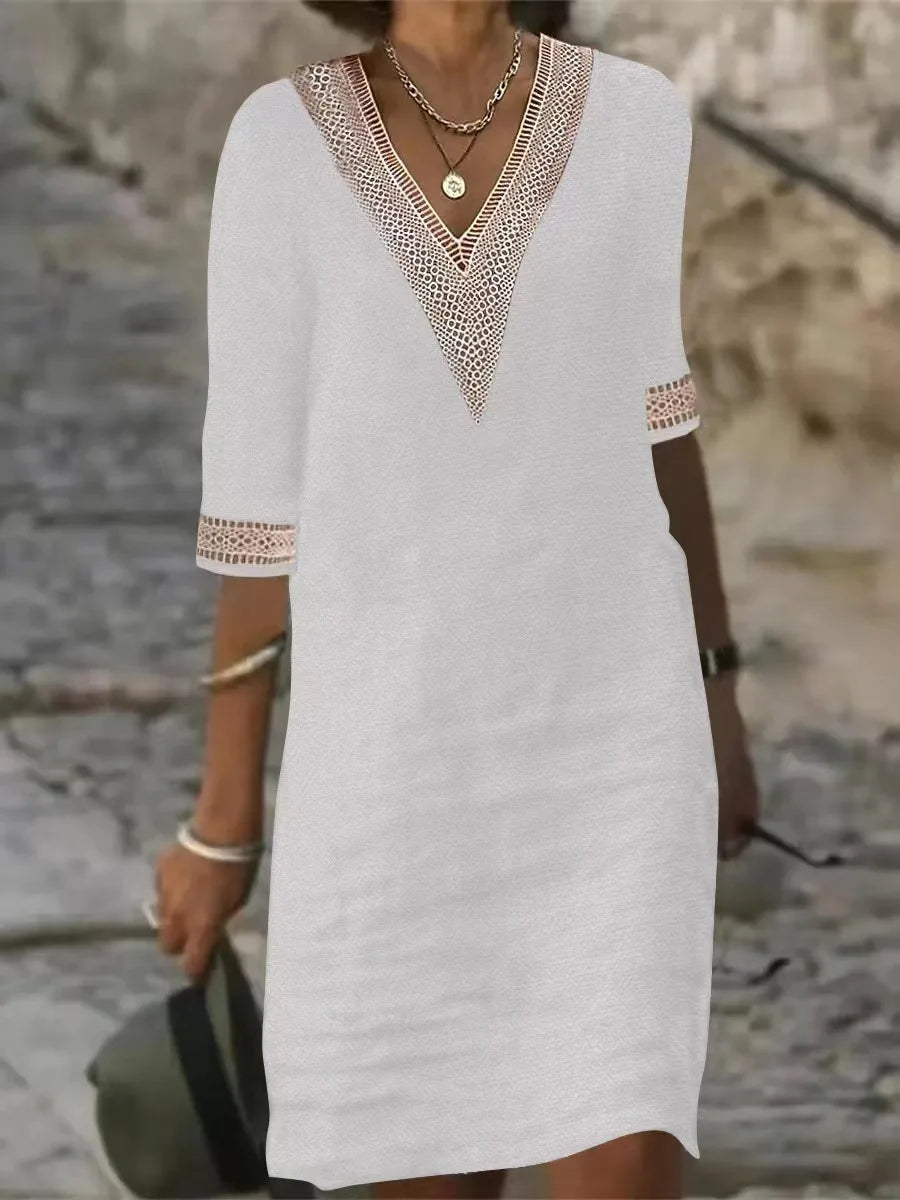Casual Fashion Clothes Elegant Cotton Linen Dress for Women Summer Dress Women Clothing Vintage Streetwear Ethnic Style Y2k